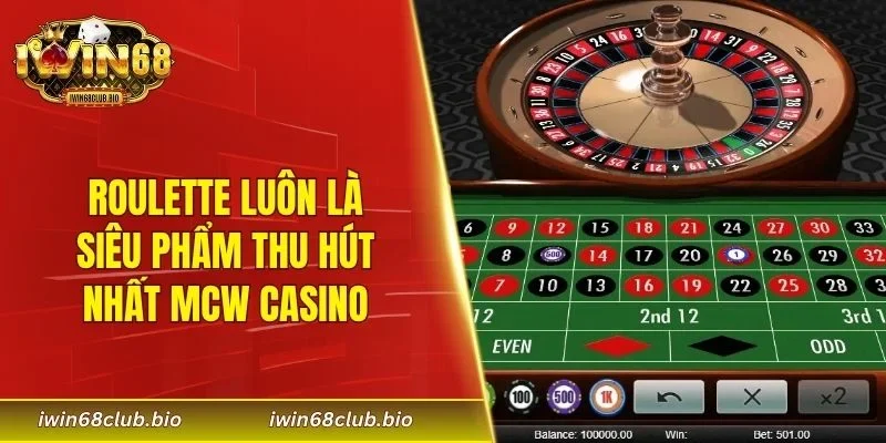 Roulette luôn là siêu phẩm thu hút nhất MCW Casino